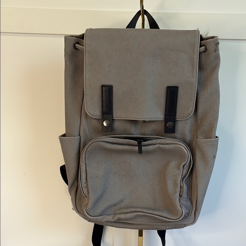 Everlane Khaki Grey Unisex The Canvas Backpack